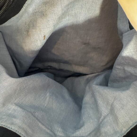 St. John's Bay Black Canvas Tote Bag | Brown Leather Trim | Y2K Minimalist - Picture 8 of 8